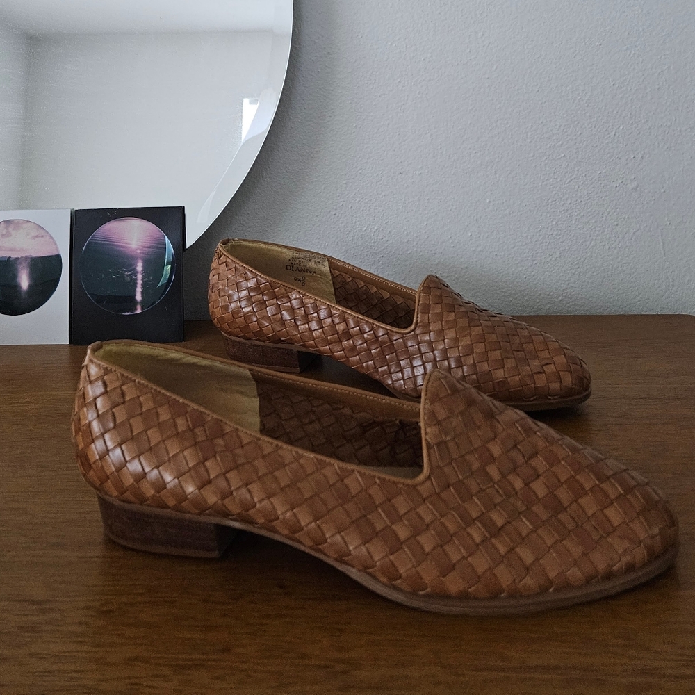 vtg cottage boho hippie 90s y2k grunge woven indie urban festival loafers flats - Picture 6 of 8